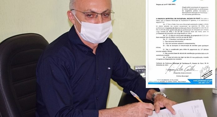 Valorização: Prefeito Joaquim da Farmácia faz pagamento de abono salarial para profissionais da educação de Paulistana