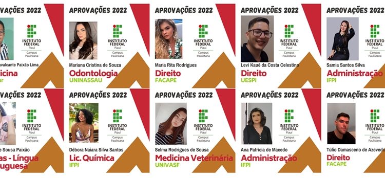 IFPI – Campus Paulistana parabeniza alunos pelas Aprovações 2022