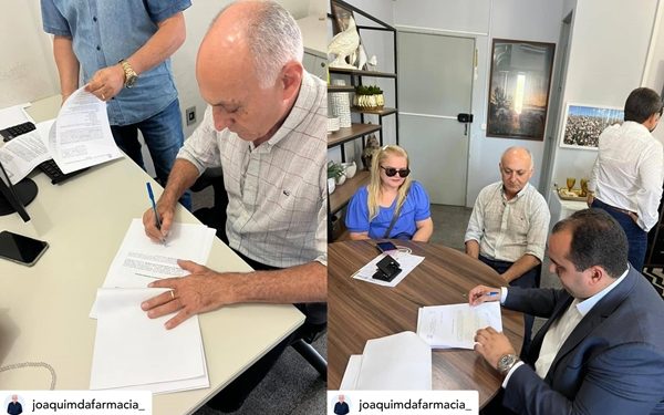 Prefeito Joaquim da Farmácia assina projeto para execução de obras de 20 mil metros de pavimentação e da iluminação da pública da BR 407