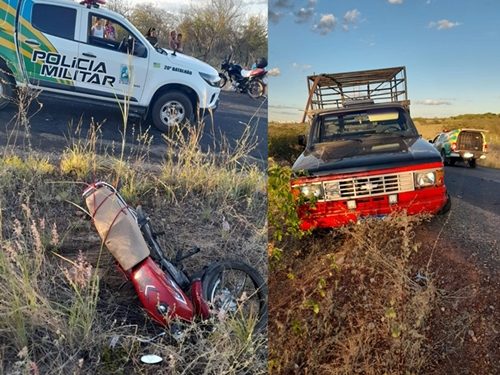 ACIDENTE: Colisão entre Moto e D-20 deixa vítima  fatal em Paulistana