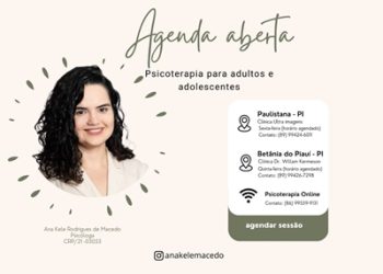 Ana Kele R. de Macedo – Psicóloga, atendimento em Paulistana, Betânia e região