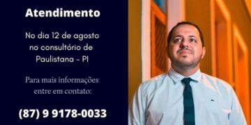 Atendimento | Dr. Diego Batista do Instituto Adrianus estará atendendo em Paulistana no dia 12/08