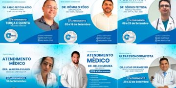 CENTROLAB Informa as datas de atendimento dos médicos no mês de Setembro/2022