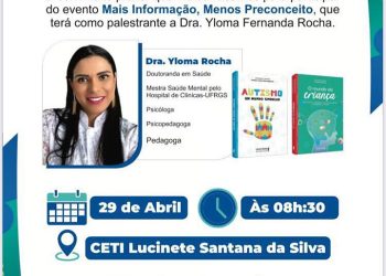 Acontece neste sábado (29), o evento Mais Informação, Menos Preconceito. Promovido pela Vitale, em alusão ao Dia Mundial da Conscientização do Autismo.
