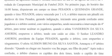 Título: Campeonato Municipal de Queimada Nova é marcado por episódios de violência: Comissão aplica punições severas