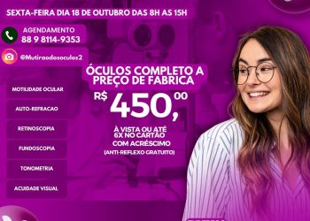 Atendimento Oftalmológico em Paulistana Acontece Amanhã com Óculos a Preço de Fábrica