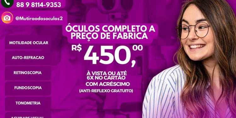 Atendimento Oftalmológico em Paulistana Acontece Amanhã com Óculos a Preço de Fábrica