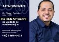 Dr. Diego Batista atende em Paulistana no dia 08 de novembro