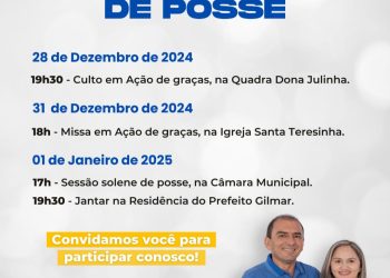 Programação da Solenidade de Posse