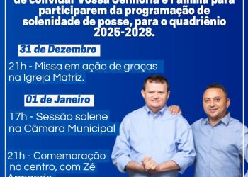 Convite: Posse para o Quadriênio 2025-2028