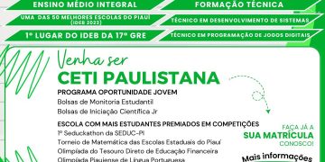 MATRÍCULAS ABERTAS PARA A REDE ESTADUAL DE ENSINO: MATRICULE-SE NO CETI PAULISTANA