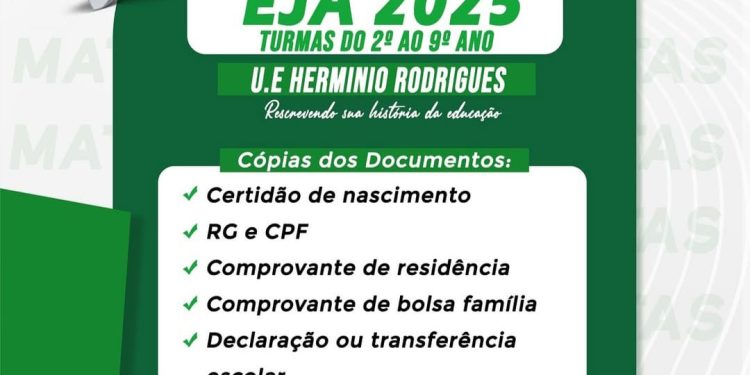 📢 Matrículas Abertas – EJA 2025