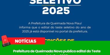 Prefeitura de Queimada Nova (PI) abre Teste Seletivo 2025 para Professores e Psicólogos