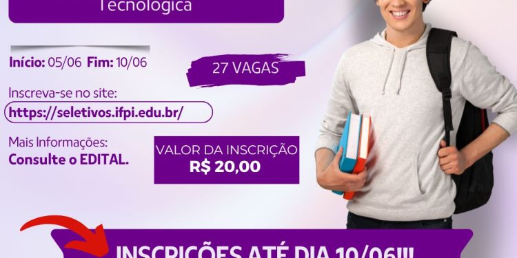 É AMANHÃ! ÚLTIMO DIA PARA SE INSCREVER NA ESPECIALIZAÇÃO GRATUITA DO IFPI EM PAULISTANA! 🎓